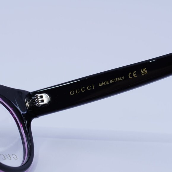 Gucci GG1792O 003 Eyeglasses Purple on Black 46mm Square Frame - Picture 7 of 9